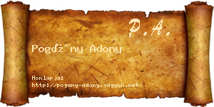 Pogány Adony névjegykártya